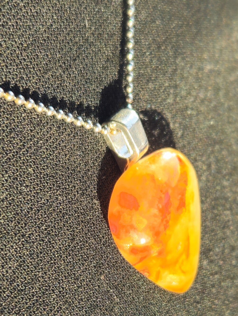 Goldendale Carnelian Agate Teardrop Pendant Necklace On A White 18kgp 16in Chain